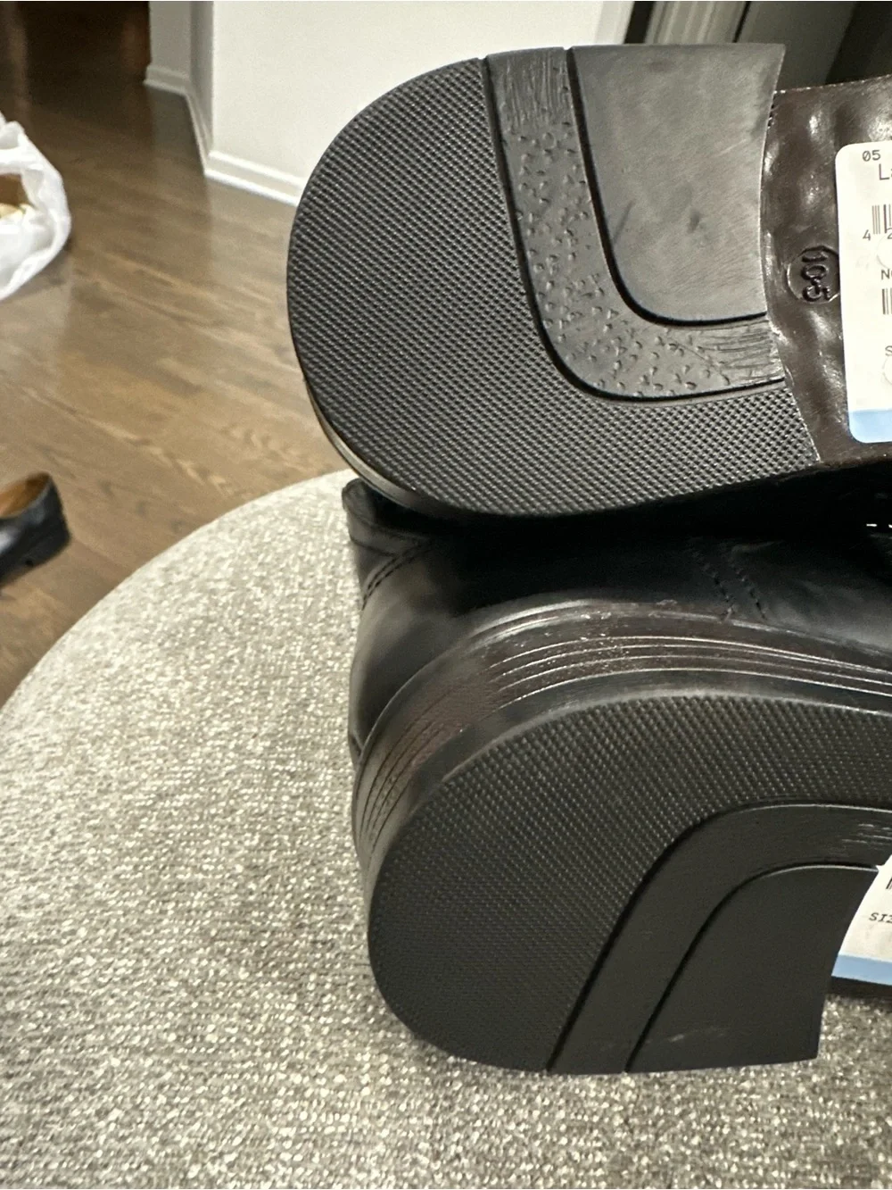 Men's Black Leather Ankle Boots with Buckle Strap